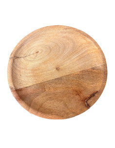 Plato de Madera Tostado 25cm - Menaje de Mesa Rústico