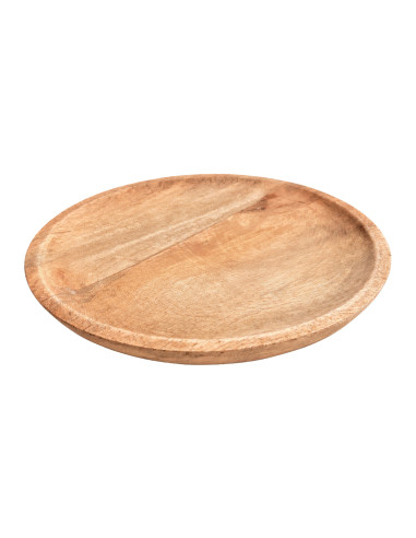Plato de Madera Tostado 25cm - Menaje de Mesa Rústico