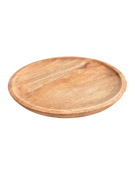 Plato de Madera Tostado 25cm - Menaje de Mesa Rústico