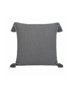 Cojín Tejido Con Borlas Gris 45x45 cm - Decoración Hogar