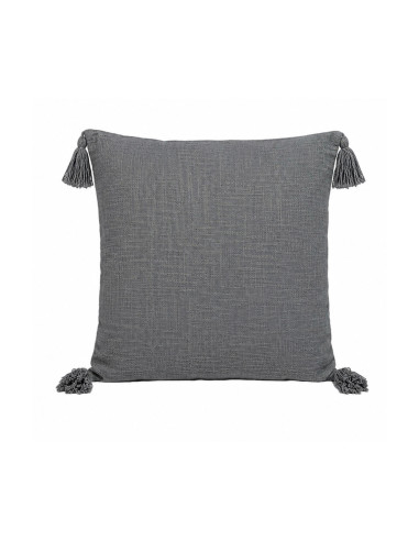 Cojín Tejido Con Borlas Gris 45x45 cm - Decoración Hogar