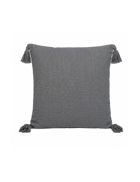 Cojín Tejido Con Borlas Gris 45x45 cm - Decoración Hogar