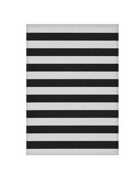 Alfombra exterior PP 270x360cm rayas BN