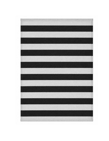 Alfombra exterior PP 180x270cm rayas BN