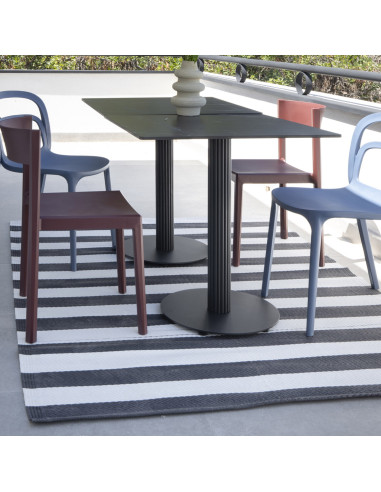 Alfombra exterior PP 180x270cm rayas BN