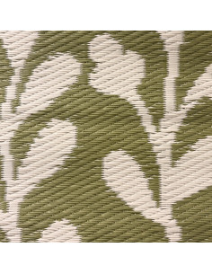 Alfombra exterior PP 150x150cm flores verde 2