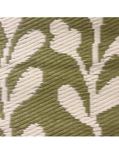 Alfombra exterior PP 150x150cm flores verde