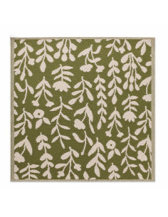 Alfombra exterior PP 150x150cm flores verde