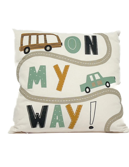 Cojín Kids On My Way 45x45cm - Textil Hogar Infantil