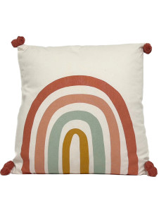 Cojín Pompones Arcoíris 45x45cm - Textil Hogar Infantil