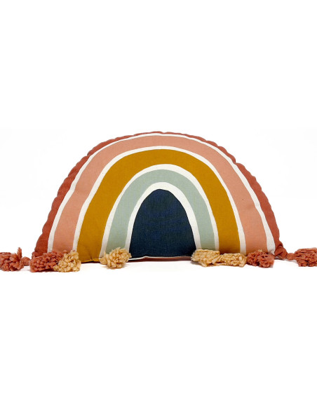 Cojín Pompones Azul Arcoiris 30x50cm - Textil Hogar Infantil