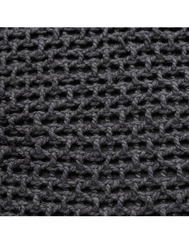 Cojín Tejido Con Flecos Negro 45x45 cm - Decoración Moderna