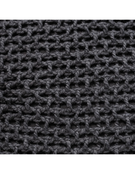 Cojín Tejido Con Flecos Negro 45x45 cm - Decoración Moderna