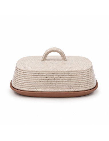 Mantequillero cerámica beige terracota