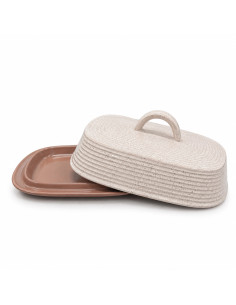 Mantequillero cerámica beige terracota 2