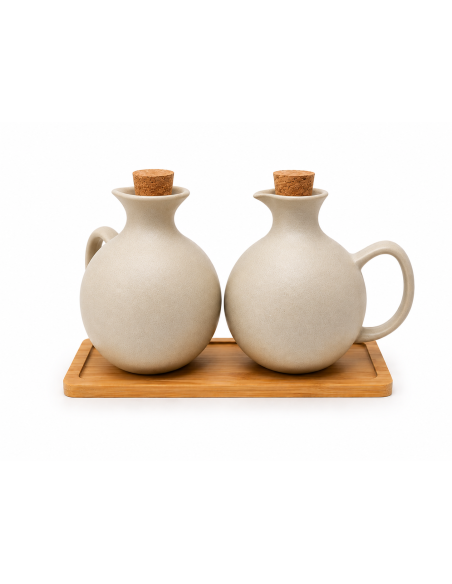 Alcuza Cerámica 2 Piezas 500ml - Accesorio Mesa Elegante