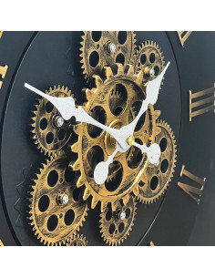 Reloj pared 43cm con correa café 2