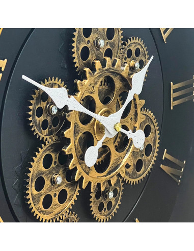 Reloj pared 43cm con correa café