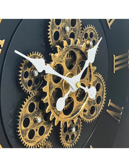 Reloj pared 43cm con correa café 2