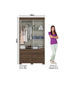 Closet 2 puertas Castaño blanco 2