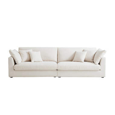 Sofá 3 Cuerpos Nova Blanco Chenille | DKo Home