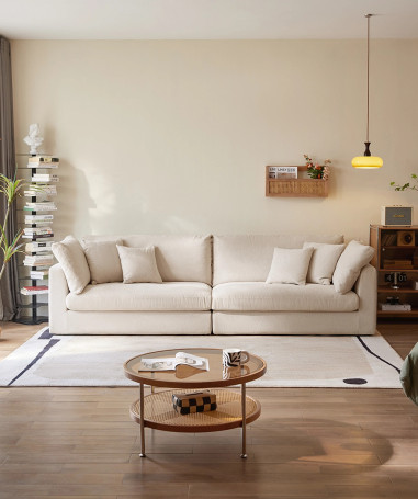 Sofá 3 Cuerpos Nova Blanco Chenille | DKo Home