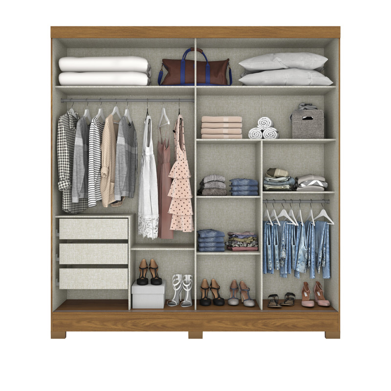 Closet 2 Puertas Durango Bicolor Café y Beige - Muebles Dormitorio