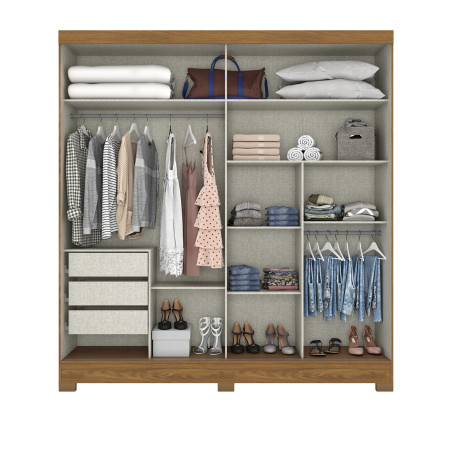 Closet 2 Puertas Durango Bicolor Café y Beige - Muebles Dormitorio