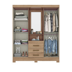 Closet 4 puertas Jequitibia con espejo 2