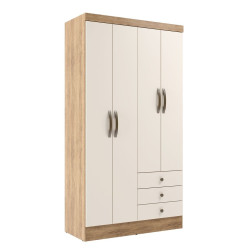 Closet 4 puertas Londres Nogueira/Off white