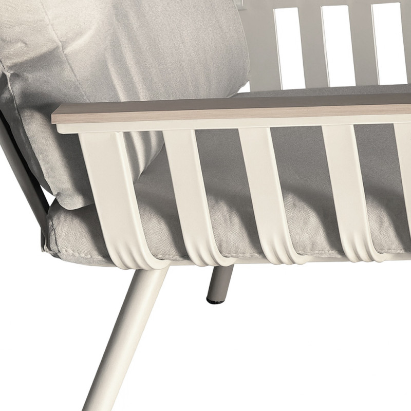 Juego Living Terraza Lorenzo 3-1-1 Beige - Muebles de Terraza