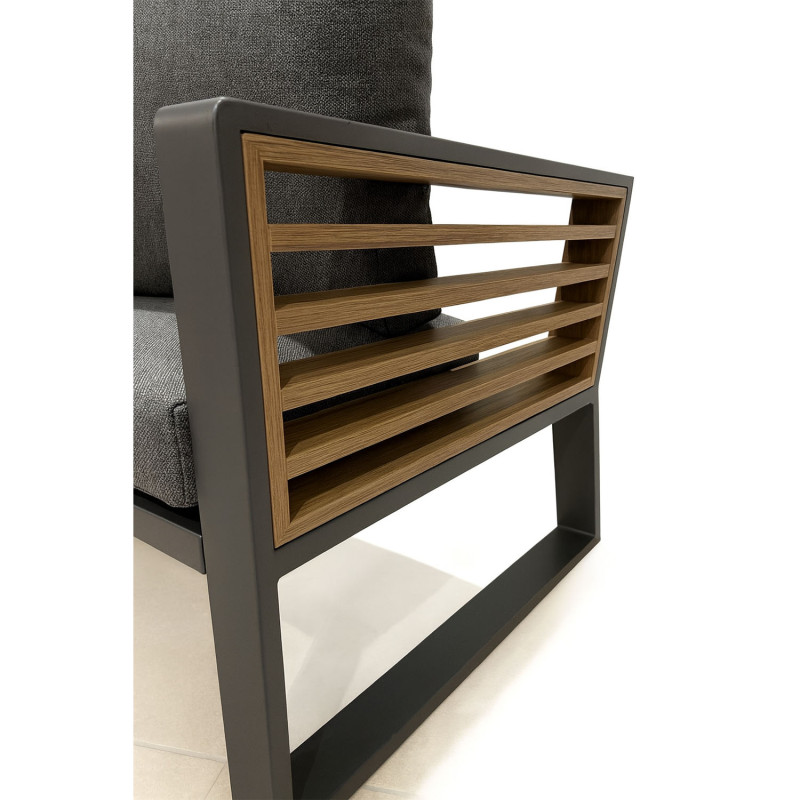 Juego Living Terraza Seccional Beckman Gris - Muebles Terraza