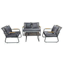 Juego living terraza Macos 2-1-1 gris