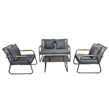 Juego living terraza Macos 2-1-1 gris