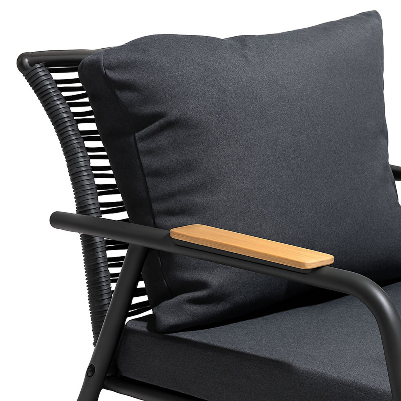 Juego Living Terraza Macos 2-1-1 Gris - Confort Exterior