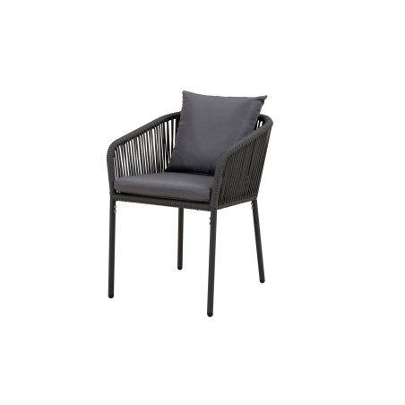 Juego comedor terraza 6 sillas Sylva gris oscuro