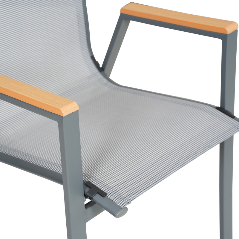 Juego comedor terraza 6 sillas Erie gris