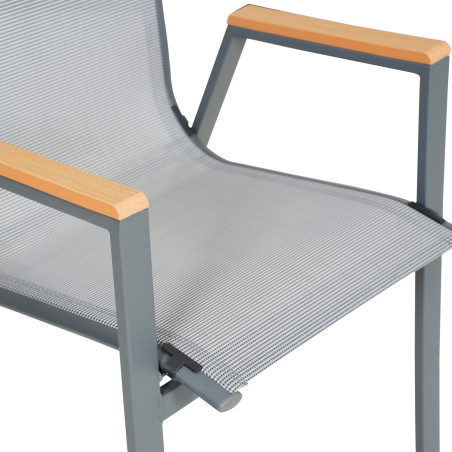 Juego comedor terraza 6 sillas Erie gris