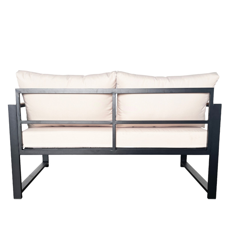 Juego Living Terraza Mykonos 2-1-1 Negro - Muebles de Terraza