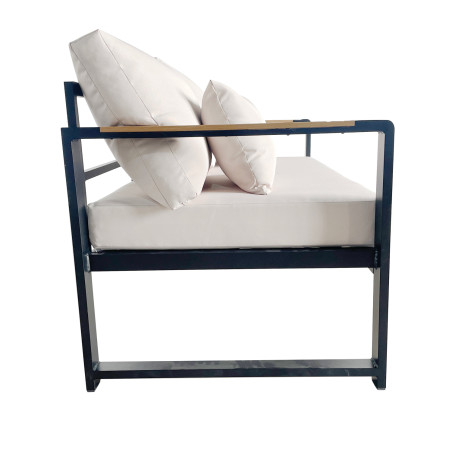 Juego living terraza Mykonos 2-1-1 negro