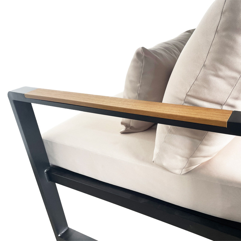 Juego Living Terraza Mykonos 3-1-1 Negro - Muebles de Terraza