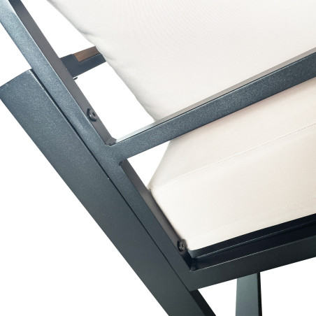 Juego living terraza Mykonos 3-1-1 negro