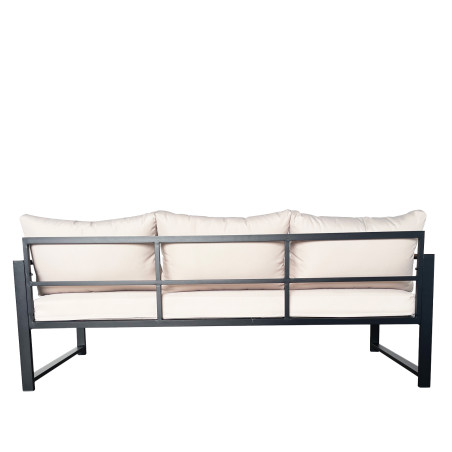 Juego living terraza Mykonos 3-1-1 negro