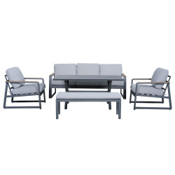 Juego living terraza Elgin gris 3-1-1-1 2