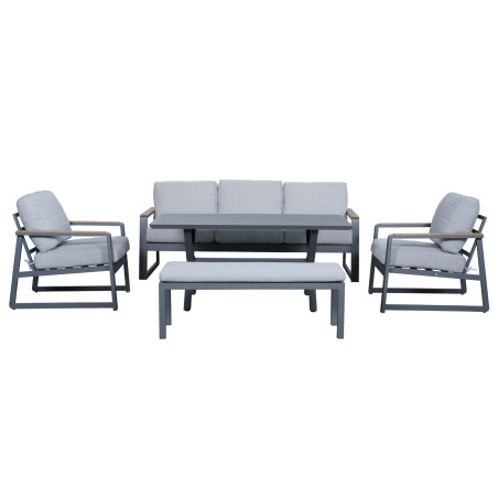 Juego living terraza Elgin gris 3-1-1-1