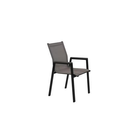 Juego comedor terraza 6 sillas Ely gris oscuro