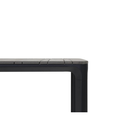 Juego comedor terraza 6 sillas Ely gris oscuro