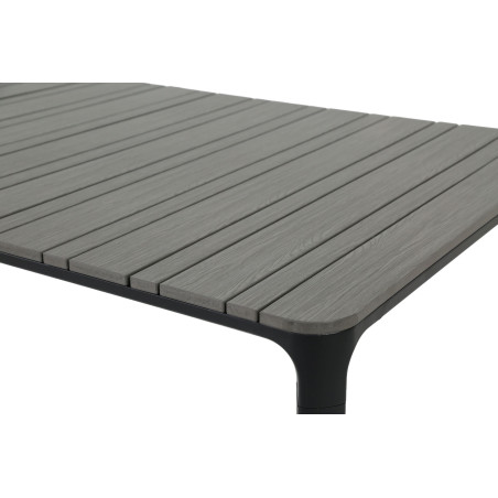 Juego comedor terraza 6 sillas Ely gris oscuro