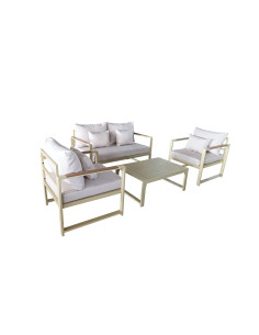 Juego Living Terraza Mykonos 2-1-1 Beige - Muebles de Terraza 2