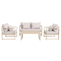 Juego living terraza Mykonos 2-1-1 beige